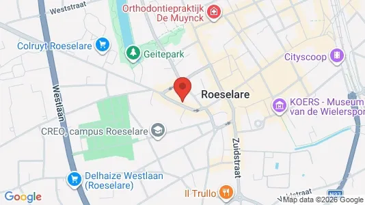 Commercial properties for rent i Roeselare - kort over placeringen