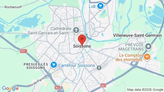 Lagerlokaler för uthyrning i Soissons – Foto från Google Street View