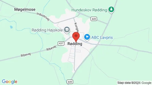 Kaupat Vuokrattavana i Rødding - Kuva Google Street Viewstä