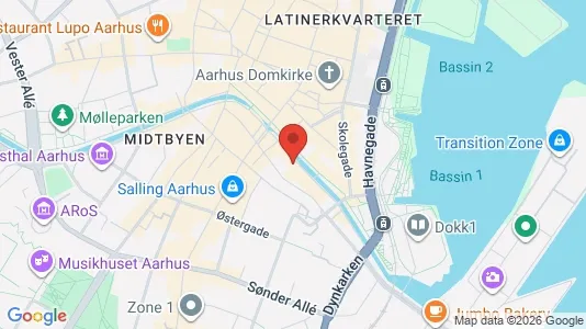 Toimistotilat Vuokrattavana i Aarhus C - kort over placeringen