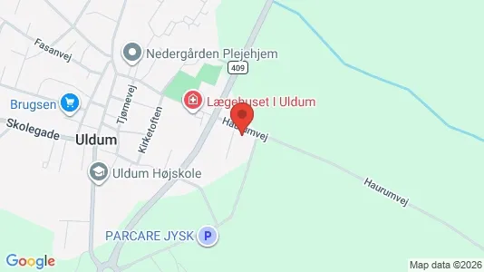 Lokaler til leje i Uldum - kort over placeringen