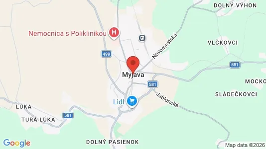 Lokaler til leie i Myjava – Bilde fra Google Street View