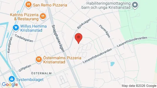 Lokaler til leie i Kristianstad - kort over placeringen