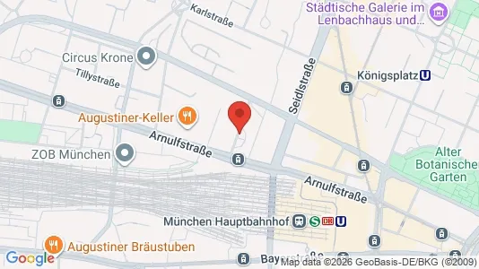 Coworking spaces zur Miete i München Maxvorstadt - kort over placeringen