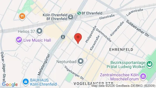 Lokaler til leje i Köln Ehrenfeld - kort over placeringen