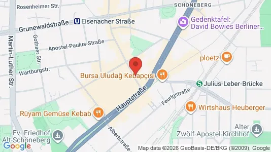 Büros zur Miete i Berlin Tempelhof-Schöneberg - kort over placeringen