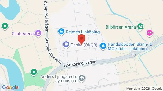 Varastot Vuokrattavana i Linköping - kort over placeringen