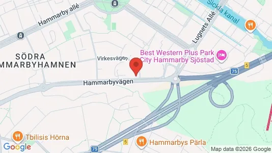 Office spaces for rent i Hammarbyhamnen - kort over placeringen