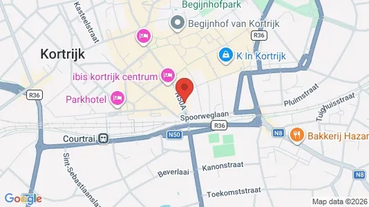 Kontorer til leie i Kortrijk - kort over placeringen