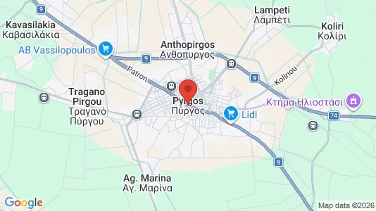 Gewerbeflächen zur Miete i Pyrgos – Foto von Google Street View