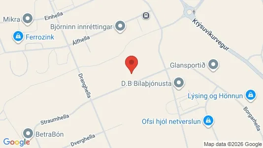 Företagslokaler för uthyrning i Hafnarfjörður - kort over placeringen