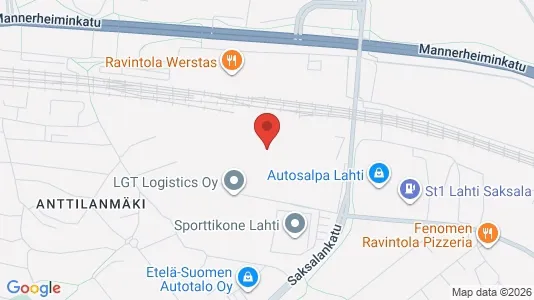 Varastot Vuokrattavana i Lahti - kort over placeringen