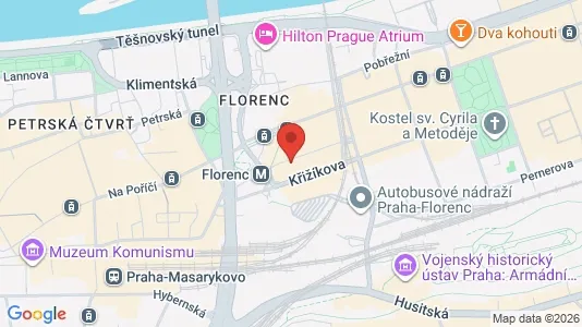 Gewerbeflächen zur Miete i Prag 1 - kort over placeringen