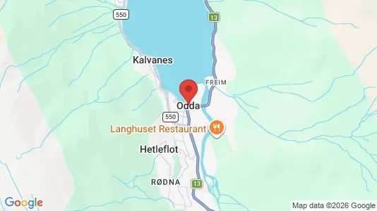 Kaupat Myynnissä i Odda - Kuva Google Street Viewstä