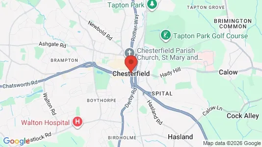 Commercial properties for sale i Chesterfield - Derbyshire - kort over placeringen