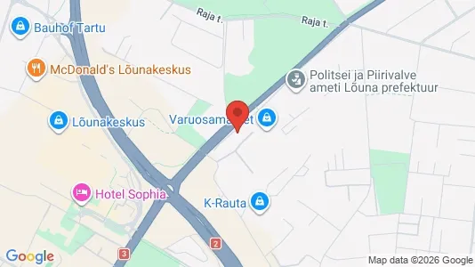 Kontorer til leie i Tartu - kort over placeringen