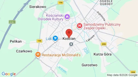 Ladenlokale zum Kauf i Kościański – Foto von Google Street View