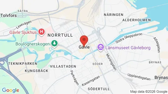 Kontorer til leie i Gävle - kort over placeringen