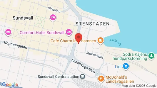 Kontorlokaler til leje i Sundsvall - kort over placeringen