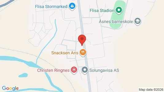 Kontorlokaler til salg i Åsnes - kort over placeringen