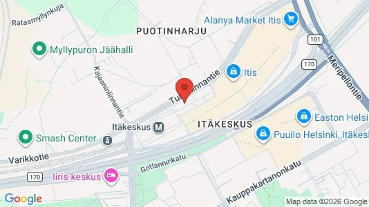 Office spaces for rent i Helsinki Itäinen - kort over placeringen