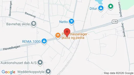 Kantorruimte te koop i Hasselager - kort over placeringen