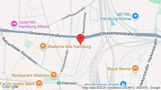 Kontorlokaler til leje i Hamborg Altona - kort over placeringen