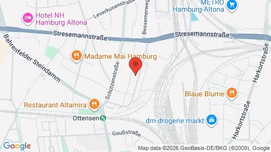 Kontorlokaler til leje i Hamborg Altona - kort over placeringen