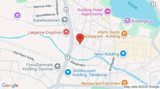 Liikekiinteistöt Myynnissä i Kolding - kort over placeringen