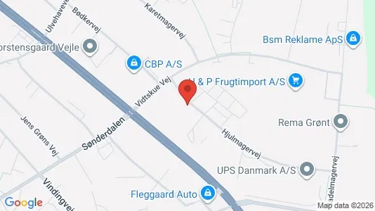 Bedrijfsruimtes te huur i Vejle - kort over placeringen