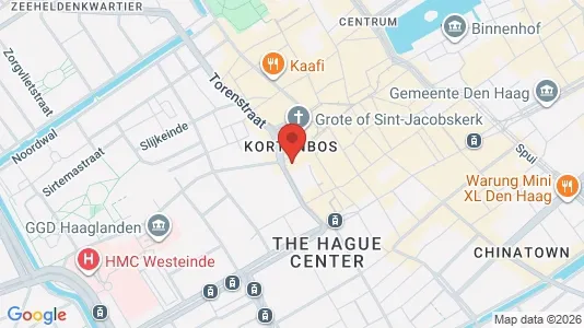 Kontorer til leie i Haag Centrum - kort over placeringen
