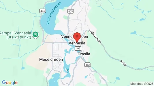 Kaupat Vuokrattavana i Vennesla - Kuva Google Street Viewstä