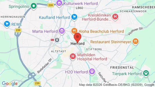 Industrial properties for rent i Herford - kort over placeringen