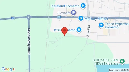 Commercial properties for rent i Komárno - kort over placeringen