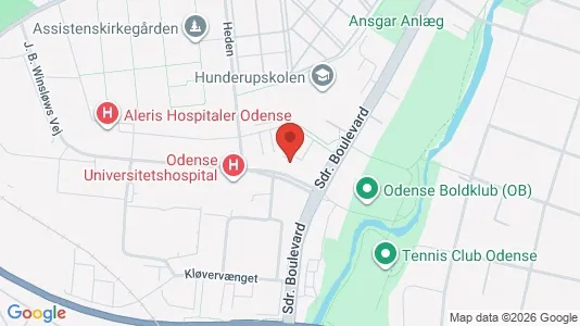 Kantorruimte te huur i Odense C - kort over placeringen