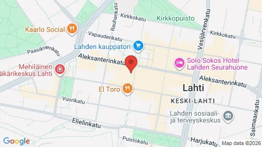 Commercial properties for rent i Lahti - kort over placeringen