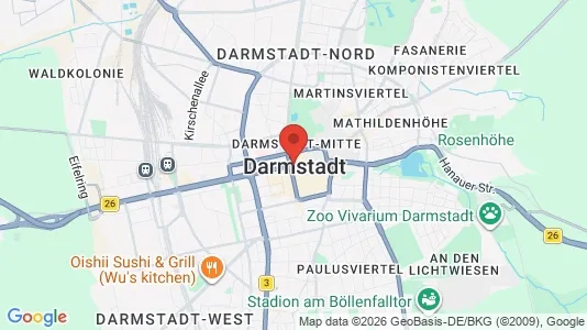Office spaces for rent i Darmstadt - kort over placeringen