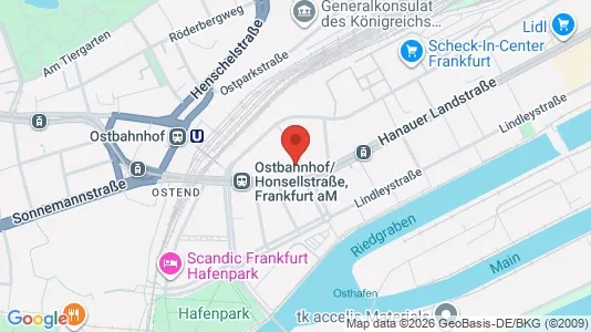 Büros zur Miete i Frankfurt Ost - kort over placeringen