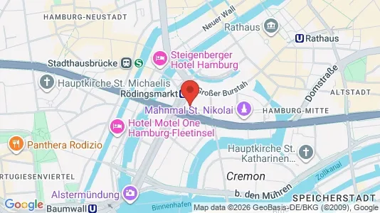 Kontorhoteller til leje i Hamborg Mitte - kort over placeringen
