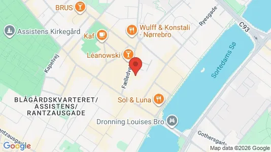 Kontorer til leie i Nørrebro - kort over placeringen