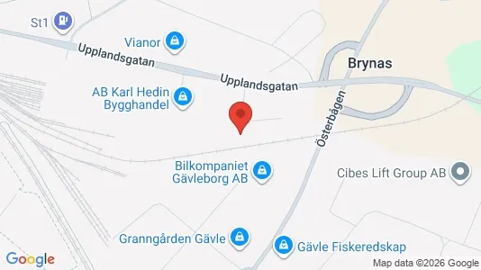 Bedrijfsruimtes te huur i Gävle - kort over placeringen