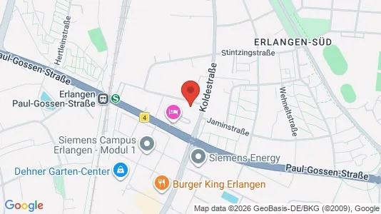 Kontorlokaler til leje i Erlangen - kort over placeringen