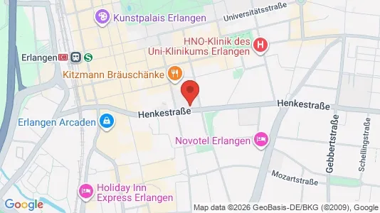 Kontorlokaler til leje i Erlangen - kort over placeringen
