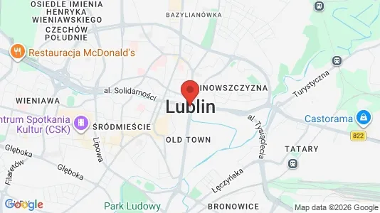 Commercial properties for rent i Lublin - kort over placeringen