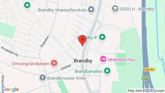 Bedrijfsruimtes te huur i Brøndby - kort over placeringen