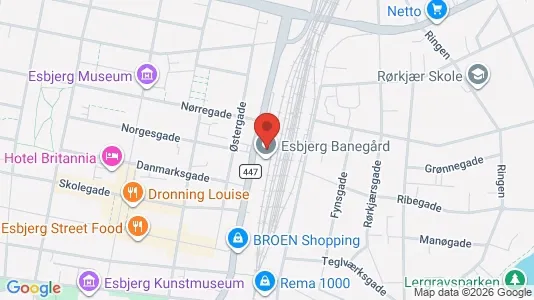 Nieruchomości komercyjne Do wynajęcia i Esbjerg - kort over placeringen