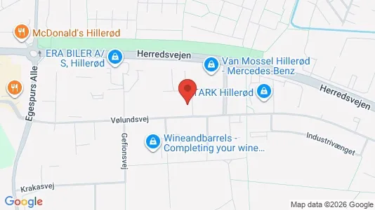 Commercial properties for rent i Hillerød - kort over placeringen