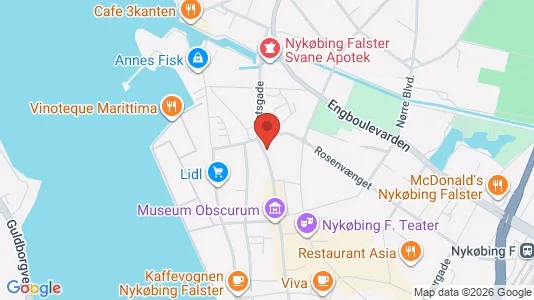 Gewerbeflächen zur Miete i Nykøbing Falster - kort over placeringen