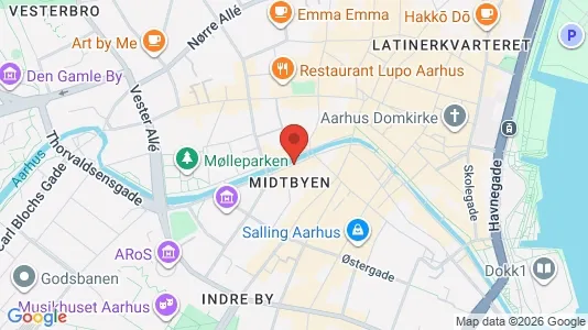 Gewerbeflächen zur Miete i Aarhus C - kort over placeringen
