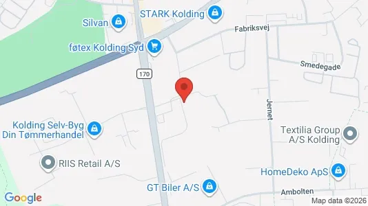 Lokaler til leje i Kolding - kort over placeringen